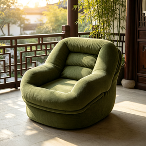 Sillón de Acento de Pana al por Mayor con MOQ Bajo, Sillón Barril Extragrande Comprimido al Vacío, Precio Directo de Fábrica para Hoteles y Apartamentos - Product Image 1