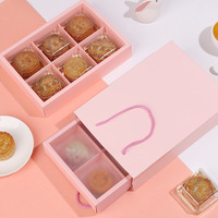 Boîte à biscuits imprimé de logo personnalisé boulangerie pliable boîte à pâtisserie donut macaron tiroir boîtes en papier diviseurs d'emballage et grille