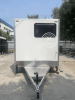 Remorque de bureau mobile de chantier, conteneur, 4 roues, bureau de chantier extérieur avec salle de bain, remorque de bureau portable