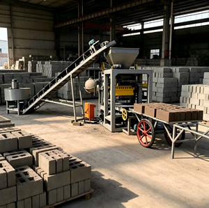Machine de fabrication de blocs de béton et de pavés hydraulique QT4-26 avec pompe et boîte de vitesses, haute efficacité, pour cendres et cendres volantes - Product Image 1