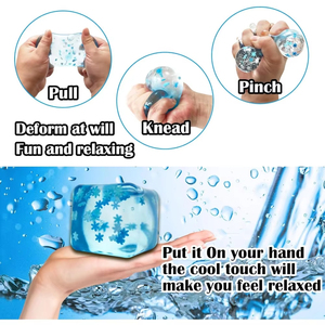 Squishy Snowflake Ice Cubes Slow Rising Sensory Fidget Toy Soft Ice Cubes Stress Relief Squeeze Toy <b>Hand</b> Exercise Calming Tool - Product Image 5