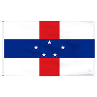 Nouveau drapeau et bannière des Antilles néerlandaises en polyester 100% imprimé recto verso 3x5 pieds en gros