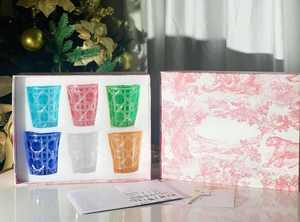 Juego de Vasos de Vidrio con Patrón de Diamantes Coloridos, 6 Piezas, Vasos de Chupito de Colores, Juego de Regalo para Bar y Hogar, Regalo para Festivales, Regalos de Boda - Product Image 3