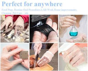 Cost Effective Food Service Disposable Vinyl Gloves 24CM Silicone-Free Powder-Free Non Sterile Clear Smooth Texture Customizable - Product Image 6