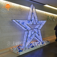 Kommerzielle 3ft 4ft 5ft 6ft 8ft 3D große LED Weihnachts stern Outdoor-Dekoration