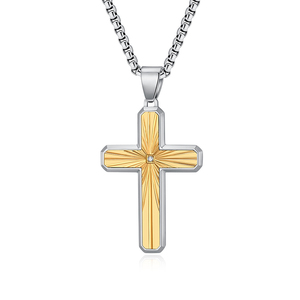 Collar con Colgante Cristiano de los Celtics, Resistente al Agua, Collar con Cruz de Jesús, Acero Inoxidable Plateado, Venta al por Mayor - Product Image 1