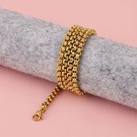 Collier ras du cou en acier inoxydable, chaîne à rouleaux, perle carrée, collier de portefeuille, accessoires de bijoux pour femmes et hommes