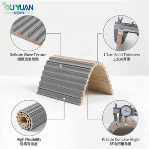 Paneles Acústicos <span class=keywords><strong>de</strong></span> Madera Curvada Ondulada con Acabado <span class=keywords><strong>de</strong></span> Chapa <span class=keywords><strong>de</strong></span> Madera, Paneles <span class=keywords><strong>de</strong></span> Pared Insonorizantes Flexibles <span class=keywords><strong>de</strong></span> MDF para Dormitorio, Hotel, Estudio <span class=keywords><strong>de</strong></span> Grabación - Product Image 1