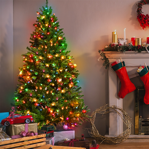 High Quality 180cm Artificial Christmas <b>Tree</b> with Standing Base and Warm <b>LED</b> <b>Lights</b> for Church Home Holiday Party Decoration - Product Image 1