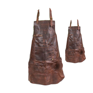 High Quality Customizable Sleeveless Leather <b>Kitchen</b> <b>Apron</b> Signature Waist Type for Barber Usage - Product Image 3