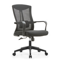 Chaise de bureau exécutive moderne et abordable, noire, pivotante, ergonomique, en maille, avec hauteur réglable