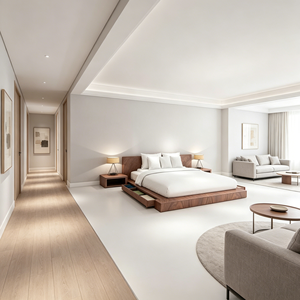 <span class=keywords><strong>Letto</strong></span> matrimoniale moderno in noce nero nordamericano, <span class=keywords><strong>design</strong></span> originale in stile sud-est asiatico, semplice stile giapponese, personalizzabile - Product Image 5