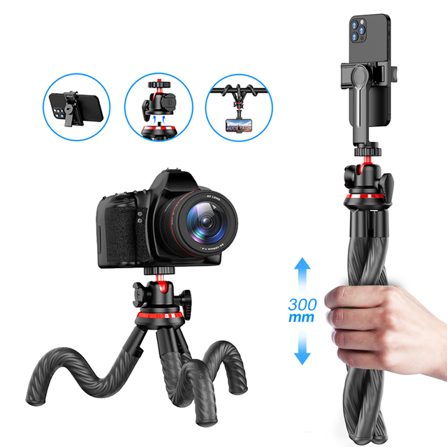 CYKE C02 Mini Flexible Smartphone Octopus Vlog Video Tripod Camera Selfie Stick Phone Stand Tripod 30mm for Live OEM