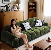 Canapé modulaire rectangulaire inclinable STG en velours chenille vert armée moderne, trois places, structure en bois massif pour villa et appartement