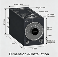 Relais temporisé REXL2TMP7 neuf, 24V DC, 8 broches, interface miniature pour panneau de commande PLC