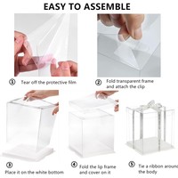 Tailles Personnalisées Nouveau Style Boîte à Gâteau Transparente Fête d'Anniversaire de Mariage Petite Boîte à Gâteau Transparente Rectangle