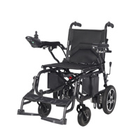 Fauteuil roulant électrique pliable léger en acier carbone avec deux moteurs brossés de 250 W pour personnes âgées