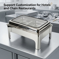 Lebensmittelechtes Zertifiziertes Edelstahl-Alkohol-Chafing-Dish-Set Brennstoffbetrieben für Hotel-Catering-Restaurantbesitzer