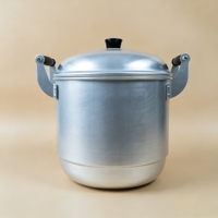 Couscoussier en aluminium poli satiné de haute qualité, à double paroi, avec poignée en acier