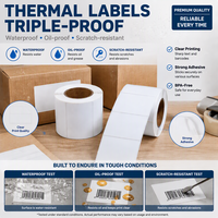Étiquette thermique personnalisée en couleur 50x25 50x30 58x40 58x60 60x40 Rouleau d'étiquettes thermiques directes Étiquette d'expédition avec code-barres Autocollant thermique