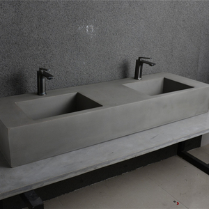 CONRAZZO Lavabo rectangulaire de luxe pour comptoir, grand lavabo <span class=keywords><strong>sans</strong></span> <span class=keywords><strong>trou</strong></span> d'air en béton et grès pour salle de bain - Product Image 2