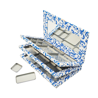 Palette de maquillage vide en métal recyclable avec inserts coulissants, étui de rangement cosmétique en fer blanc pour parfum, fard à paupières, blush et poudre