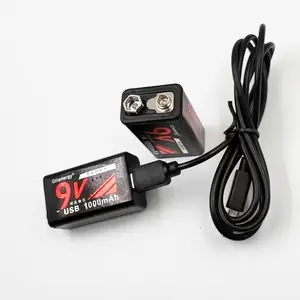 New Technology 9V 6F22 Lithium Rechargeable Battery 1000mah 9V Black BOOT RECHARGEABLE Gua Stock 12 Months