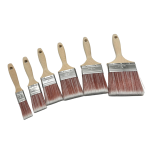 1,5 inch synthetische rood-witte borstelharen, rechtstreeks van de fabriek, platte verfkwasten, houten beverstaart handvat, DIY, OEM, aanpasbaar - Product Image 5