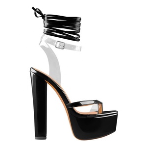 Sandalias de Tanga con hebilla en el tobillo y cordones con correa transparente y <span class=keywords><strong>plataforma</strong></span> dorada para mujer - Product Image 1