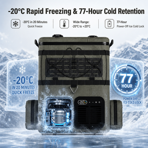 Sac à dos réfrigérant portable 25QT personnalisé avec compresseur -20°C, réfrigérateur de voiture 12V 24V pour camping et <span class=keywords><strong>voyage</strong></span> - Product Image 3