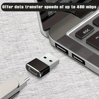 Adaptateur USB OTG en alliage d'aluminium (USB mâle vers Type C femelle) avec sortie CC – Neuf – Charge rapide, transfert de données, design compact et portable