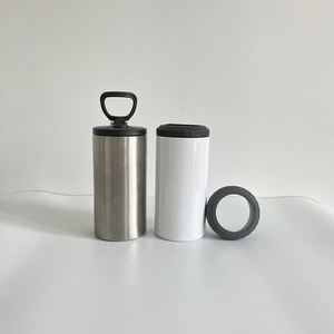Free Shipping 12Oz Skinny Blank Sublimation White 4-In-1 Can Bottle Cooler for Diy Printing - Product Image 2