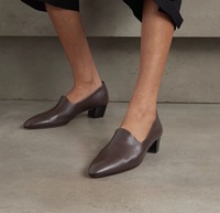 Nouvelles Chaussures Marron à Talon Carré Épais et Respirantes pour Femme, Modèle Automne/Hiver 2025, à Enfiler, à Bout Carré Imprimé, pour Mères