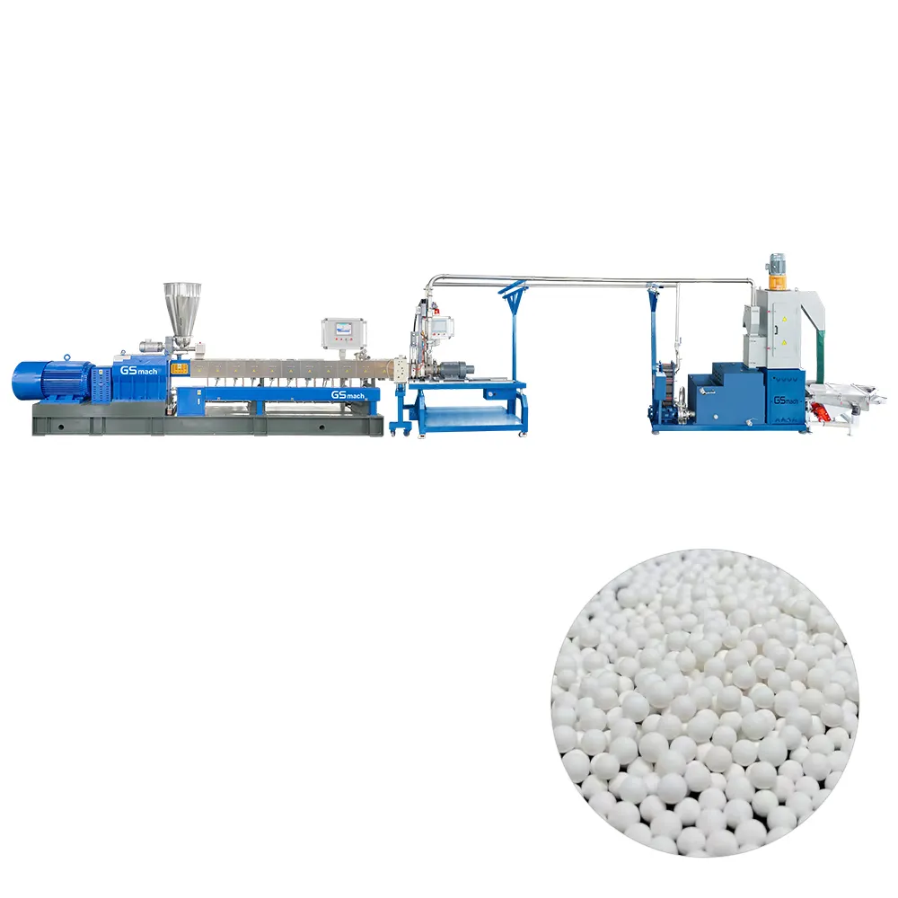 EVA thermoplastic pellets extruder machine for shoe sole EVA elastomer granule making machine