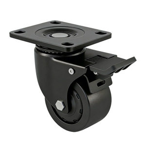 Roue pivotante industrielle robuste en nylon de 3 pouces avec frein et centre de gravité bas pour usage en usine - Product Image 1