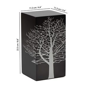 Urne funéraire en acier inoxydable noir de haute qualité, motif arbre de vie, pour accessoires de cercueil et souvenirs funéraires pour adultes - Product Image 3