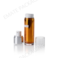 Botol Lotion Kosmetik Pompa Vakum Dinding Ganda Silinder Akrilik Mewah 30ml 50ml Bebas BPA Ramah Lingkungan Dapat Digunakan Kembali