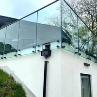 EKOO Garde-corps en verre sans cadre à fixation latérale en acier inoxydable élégant et sécurisé pour villa