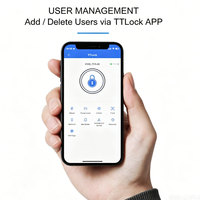Serrure connectée TTlock étanche avec contrôle d'accès biométrique par empreinte digitale et reconnaissance faciale, carte d'identité et code, pour porte en aluminium, accès facile