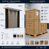 Panel Dinding Veneer Kayu Arang Bambu Tahan Api B1, Tahan Air, untuk Pelapis Dinding Interior Proyek Kantor dan Hotel