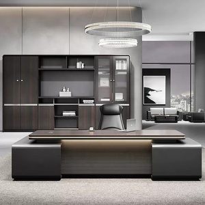 Escritorio de oficina moderno, muebles ejecutivos en forma de L, escritorio de oficina Boss, mesa de lujo, CEO, escritorio de oficina en forma de L - Product Image 3