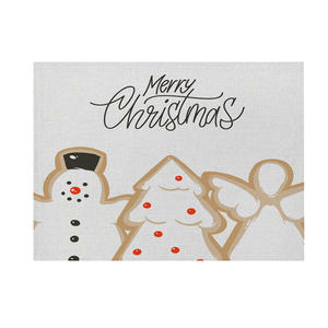 Mantel Individual Rectangular de Lino y Algodón con Diseño Navideño, Mantel Individual Festivo con Dibujos Animados para Decoración del Hogar, Fiestas, Comedor - Product Image 5
