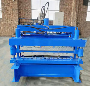 Doppels chicht glasierte Ziegel Dachbahn Herstellung Rolle Ehemalige trapezförmige Ibr Panel Wandzaun Rollen form maschine - Product Image 2