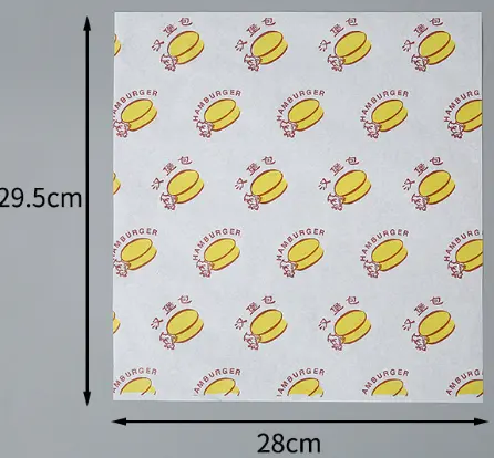 기름기 방지 식품 포장지 튀긴 햄버거 버거 포장지 음식 포장지