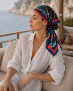 Breathable Reversible Adult Women <b>Silk</b> <b>Scarf</b> Fashion Digital Print Square Pattern European American All Seasons Daily Wear - Product Image 4