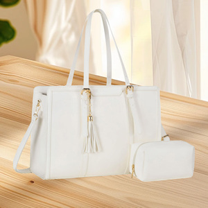Conjunto de bolsos de mano de mujer personalizados de nueva fábrica, PU de gran capacidad de cuero bolso de mano a la moda, diseño <span class=keywords><strong>S</strong></span>, hombro para mujer - Product Image 5