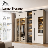 Armoire de Rangement Pliante Moderne et Simple pour la Maison, Penderie d'Angle Ajustable, Ensemble de Meubles de Dressing de Luxe Légers pour Appartement et Chambre à Coucher