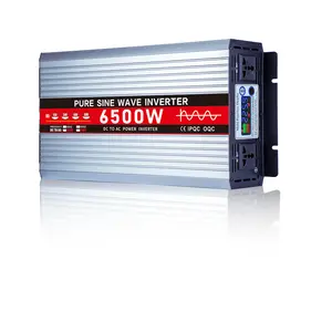 Solar Battery auto Power 12V to 220V DC to AC 6500W High Voltage Inverters Converters with LCD display