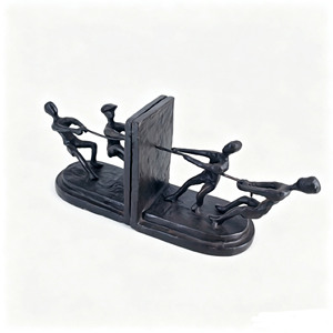 Moderne Kinder-Zerrkampf-Buchstützen aus Gusseisen, Metall-Handwerk, Schreibtisch-Ornament, Umweltfreundliche Einzigartige Studierzimmer-Dekoration, Einweihungsgeschenk - Product Image 2