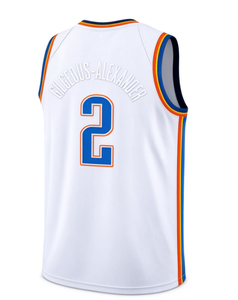 Oklahoma City Thunder # 2 Maillots de basket sans manches en polyester 100% à séchage rapide, imprimés par transfert thermique, Shai Gilgeous-Alexander - Product Image 3